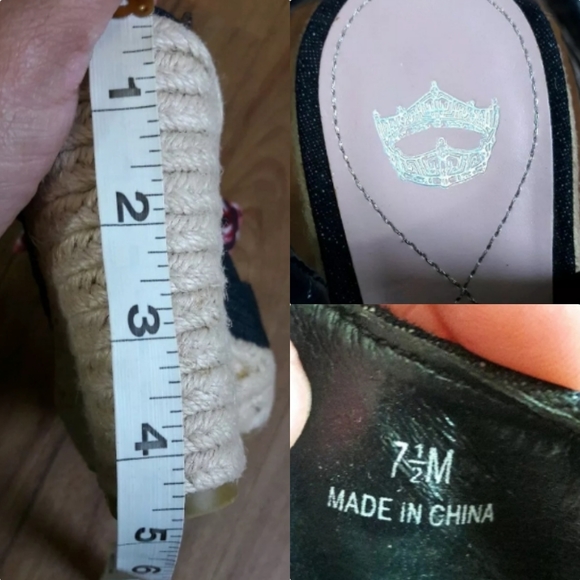 Women's Denim Blue Espadrilles Ribbon Tie Open Toe - Picture 8 of 8